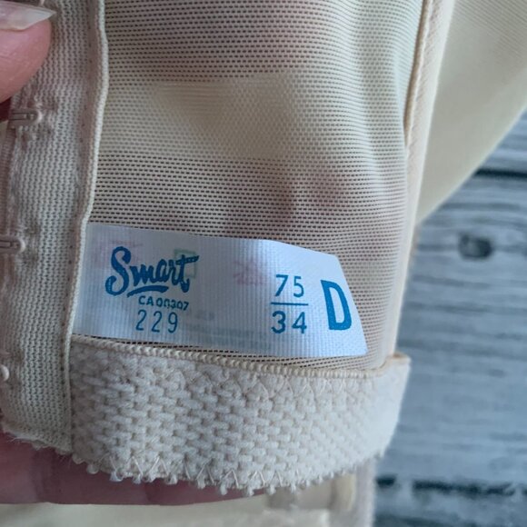 Vintage Corset Bustier Nude Satin Lace Trim Side Boned Unpadded Bra Crop Top - Picture 5 of 10